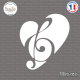 Sticker Coeur de la Musique Sticks-em.fr Couleurs au choix