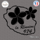 Sticker 974 La Réunion Plumeria Sticks-em.fr Couleurs au choix