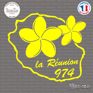 Sticker 974 La Réunion Decal Aufkleber Pegatinas V-004 Couleurs au choix