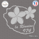Sticker 974 La Réunion Plumeria Sticks-em.fr Couleurs au choix