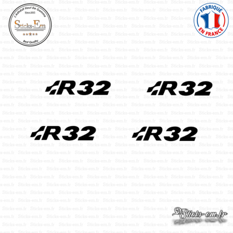 4 Stickers Volkswagen R32 Decal Aufkleber Pegatinas VOL02 Couleurs au choix 