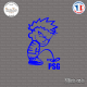 Sticker Calvin Pisse PSG Sticks-em.fr Couleurs au choix