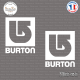 2 Stickers Burton Snowboards Logo Sticks-em.fr Couleurs au choix