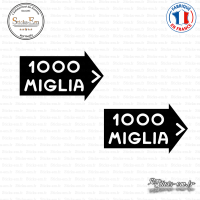 2 Stickers 1000 miglia logo Sticks-em.fr Couleurs au choix